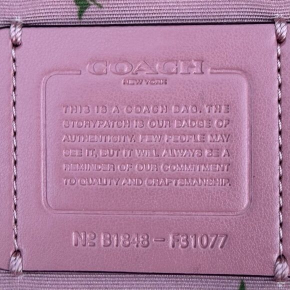 COACH Kelsey Pink Pebbled Leather 2 Way Handle Satchel Bag w/ Tags Daisy Lining - Picture 8 of 9